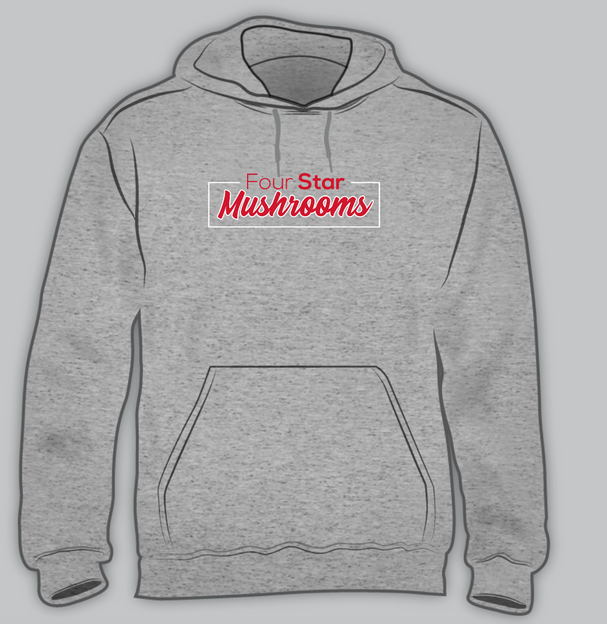 Four Star Mushrooms Hoodie - Grey