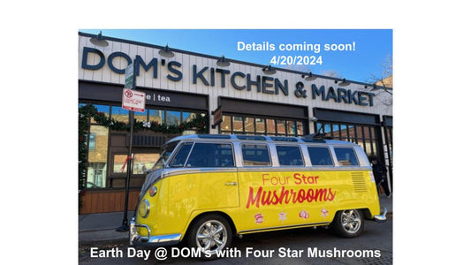 DOM's Kitchen & Market event in Chicago with Four Star Mushrooms VW Samba bus appearance