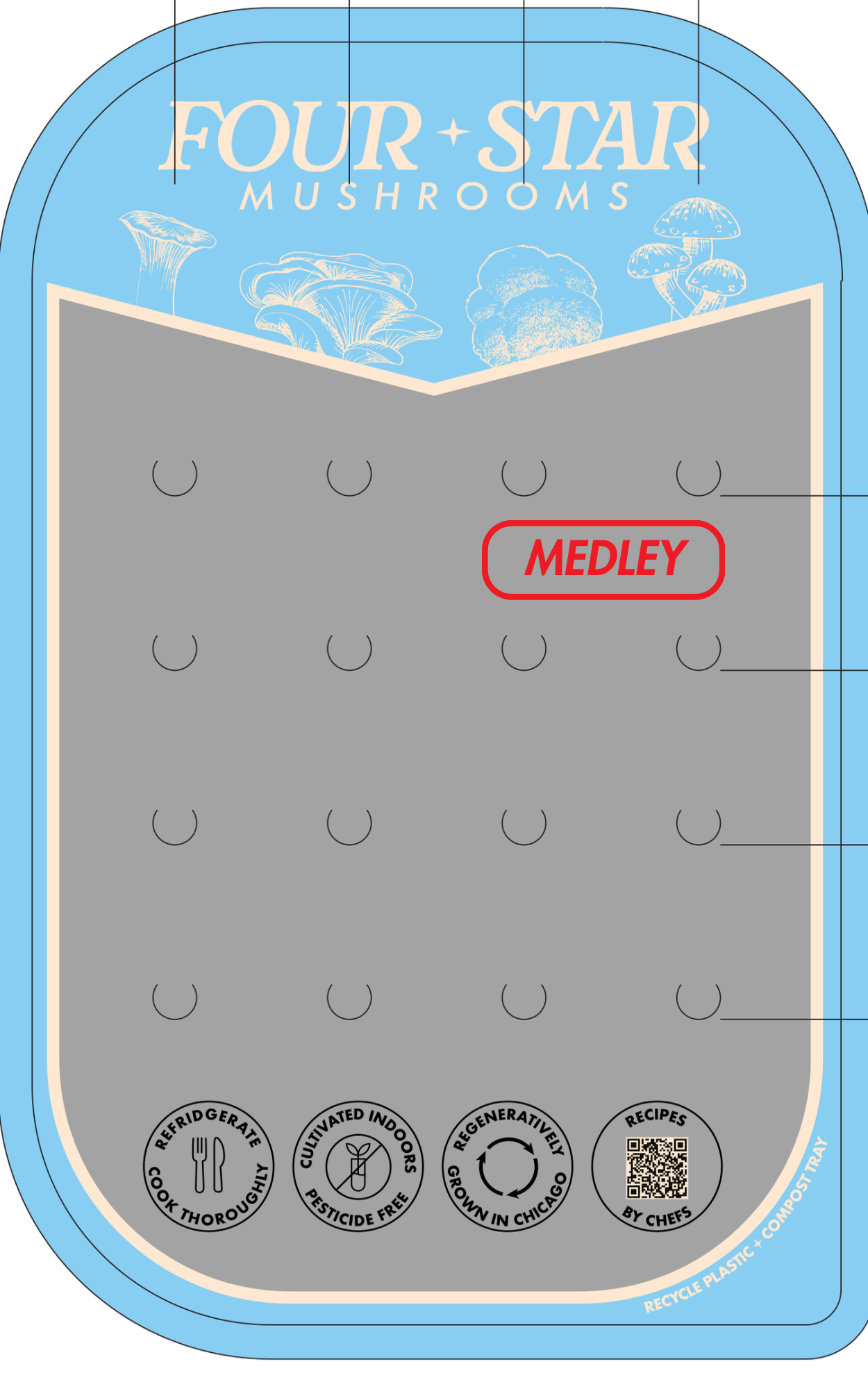 Mushroom Medley Punnet 6.5oz - 6 Count Tray